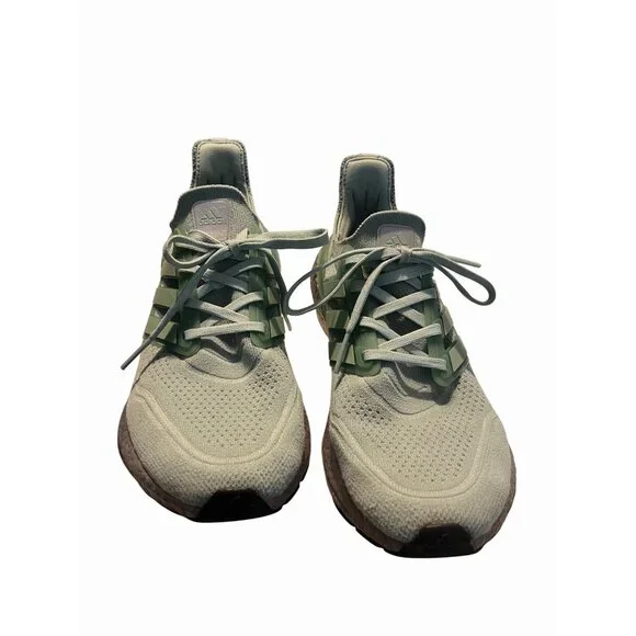 ADIDAS ULTRABOOST 21 RUNNING SHOES-HAZY GREEN-WOMEN'S 9.5 - Picture 4 of 15